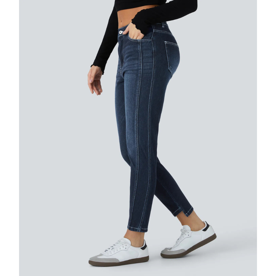 BumFlair – Smooth Comfort Zipper Pocket Jeans for Women