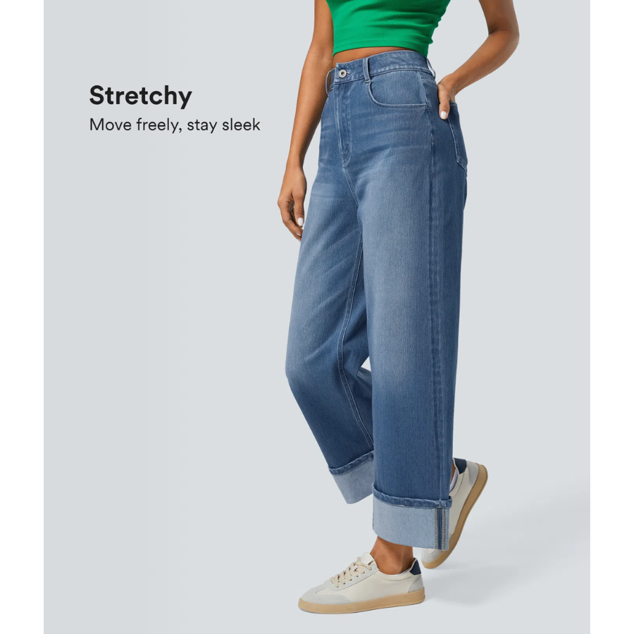 BumFlair - Stretch-Fit High-Waist Wide-Leg Jeans for Women