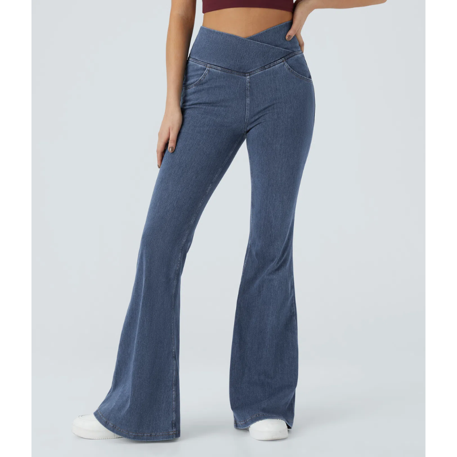 BumFlair - Tummy Control Flare Denim Pants for Women