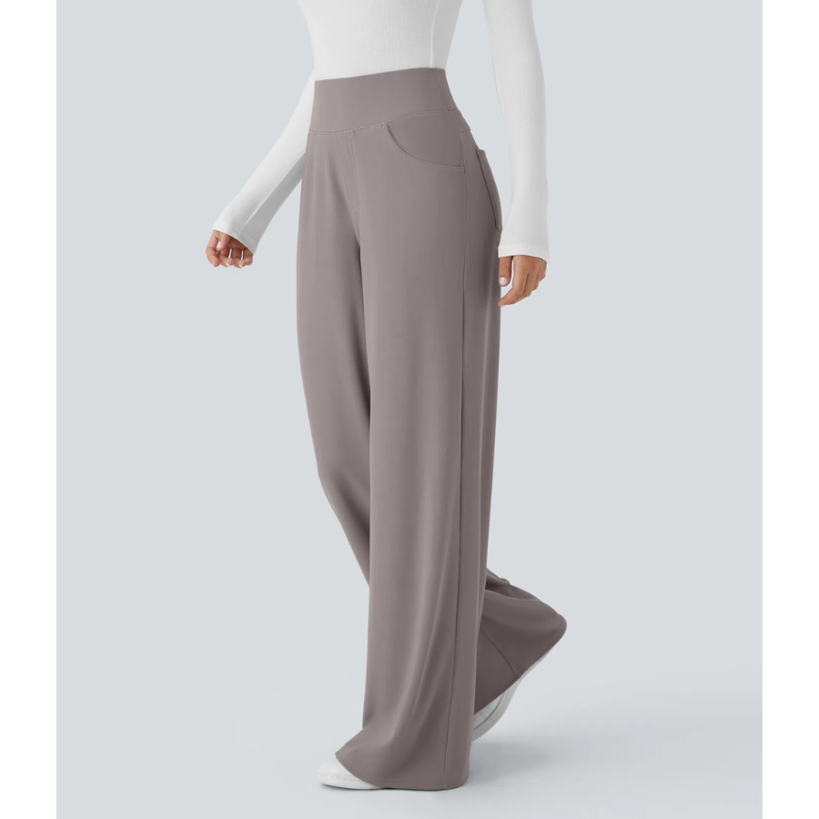 BumFlair - Tummy Control & Stretch Comfort Wide-Leg Work Pants for Women