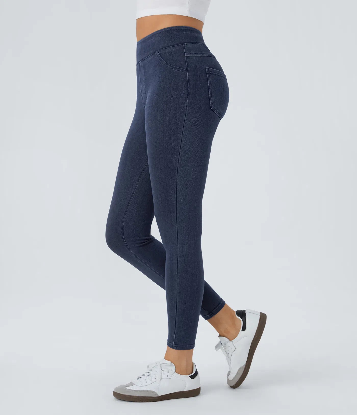 BumFlair - High Waisted Pocket Denim Casual Leggings