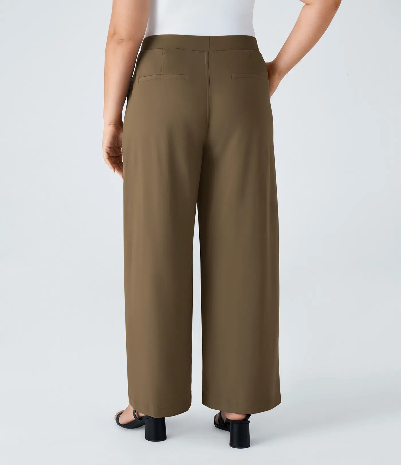 BumFlair - DayStretch High Waisted Pocket Straight Leg Work Plus Size Pants