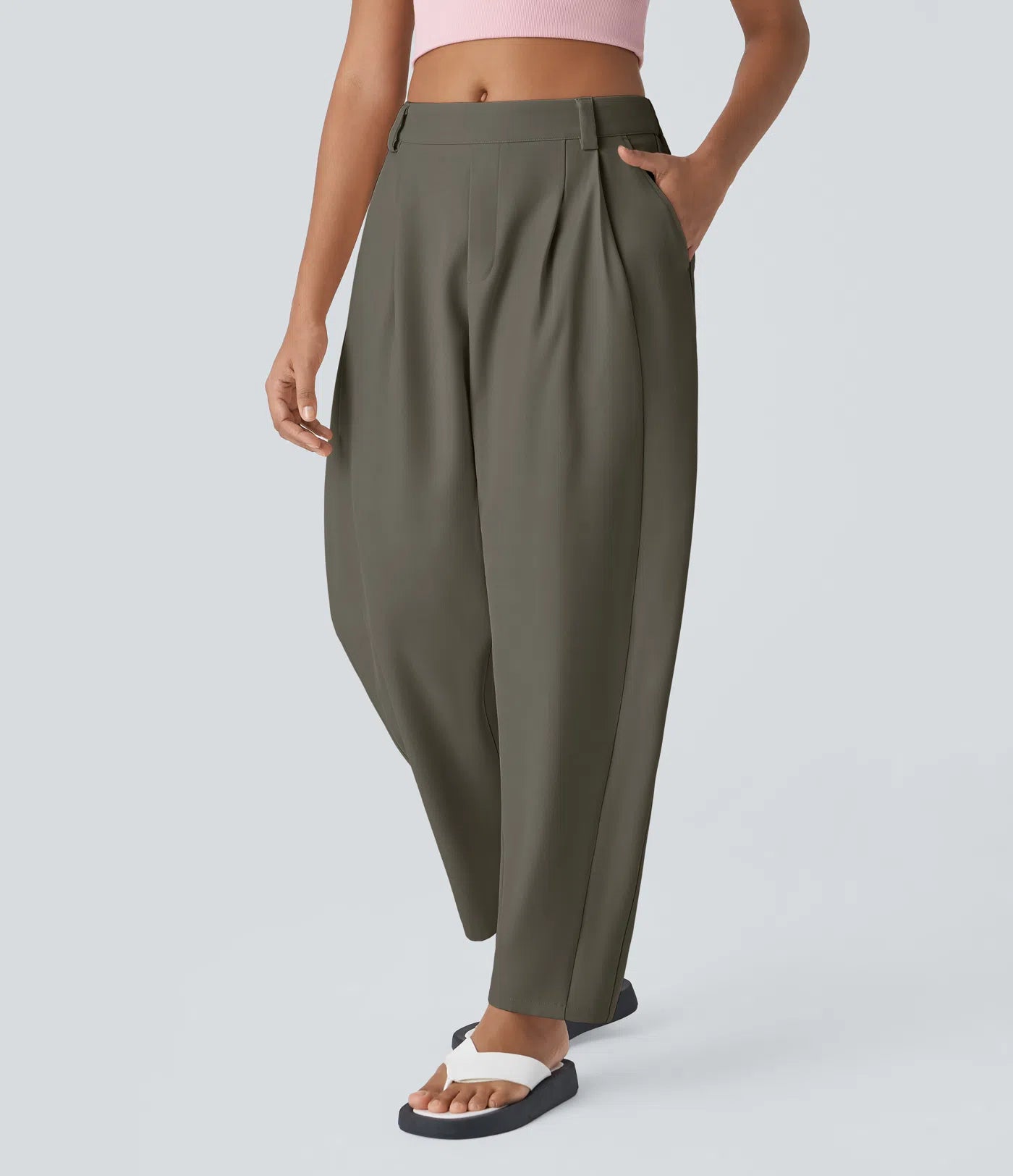 BumFlair – Mid Rise Pocket Barrel Leg Work Pants