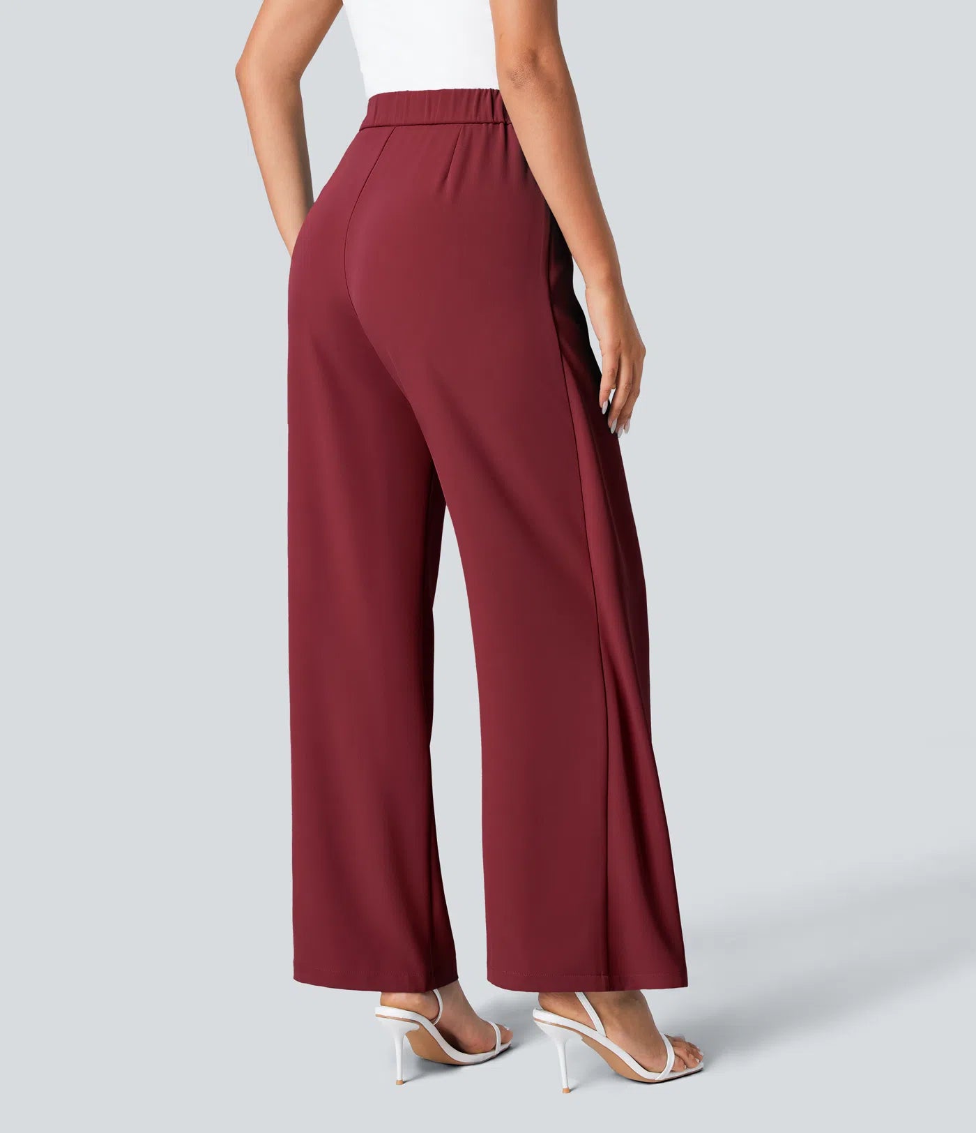 BumFlair - High Waisted Tie Side Wide Leg Work Pants