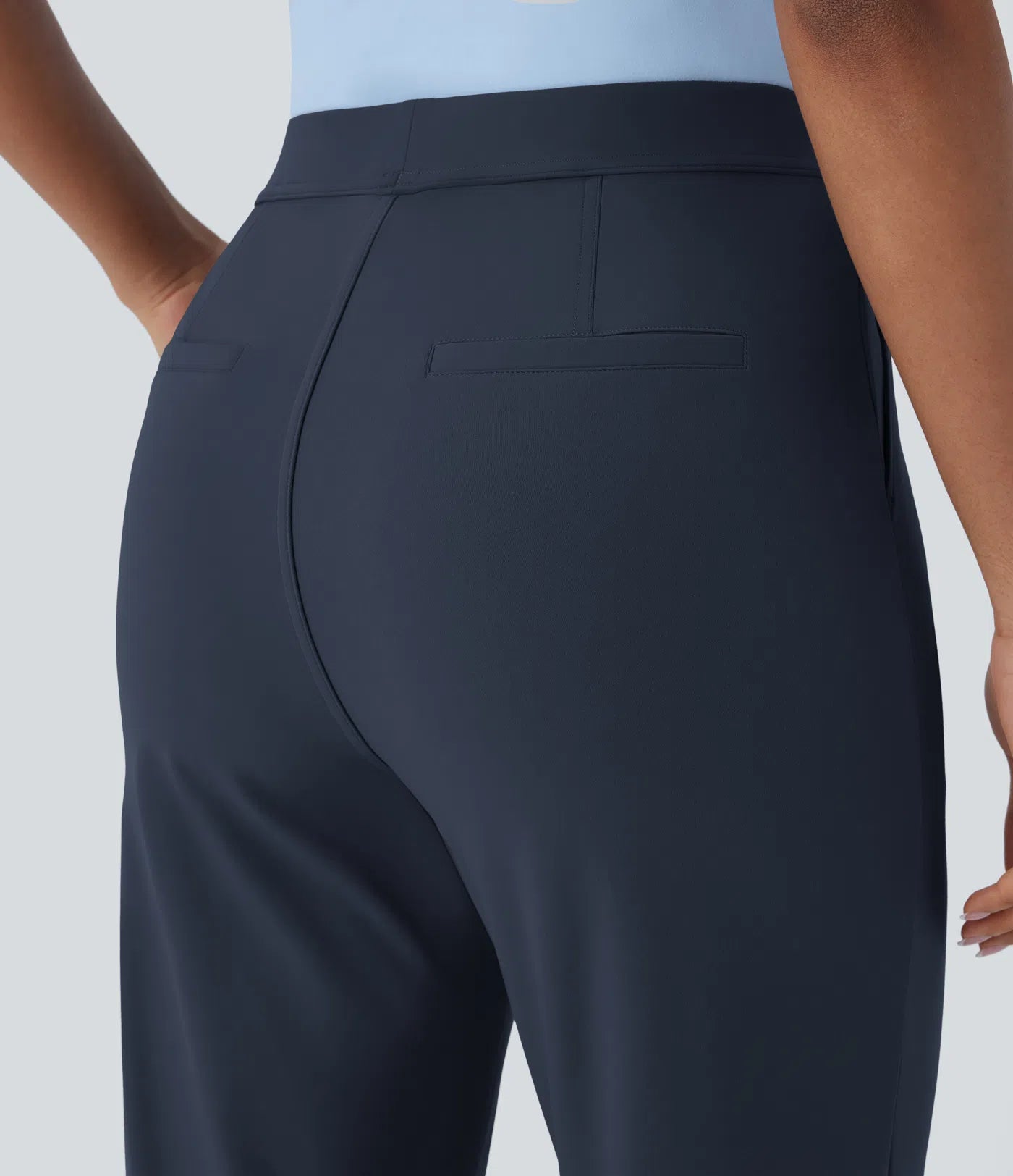 BumFlair - DayStretch High Waisted Pocket Ankle Length Tapered Work Pants