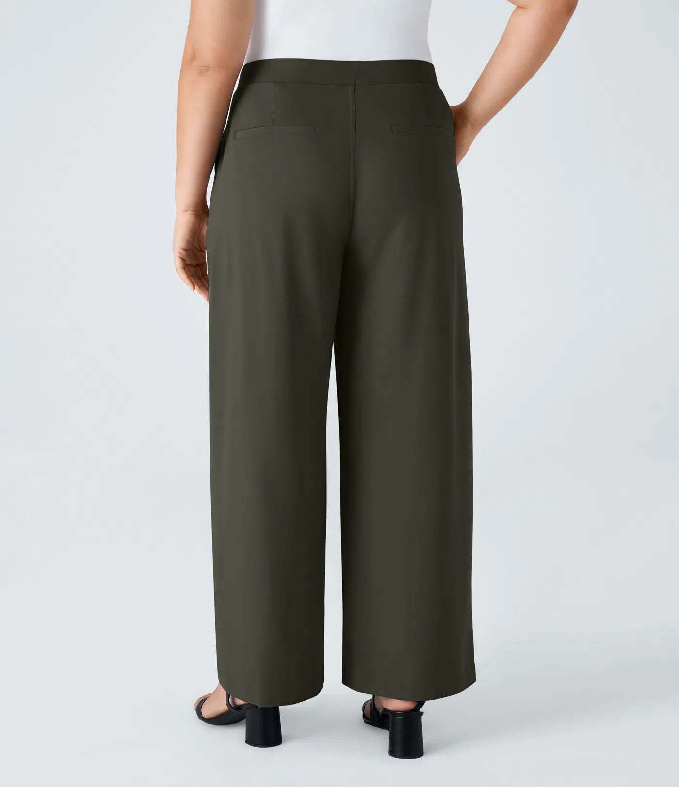 BumFlair - DayStretch High Waisted Pocket Straight Leg Work Plus Size Pants