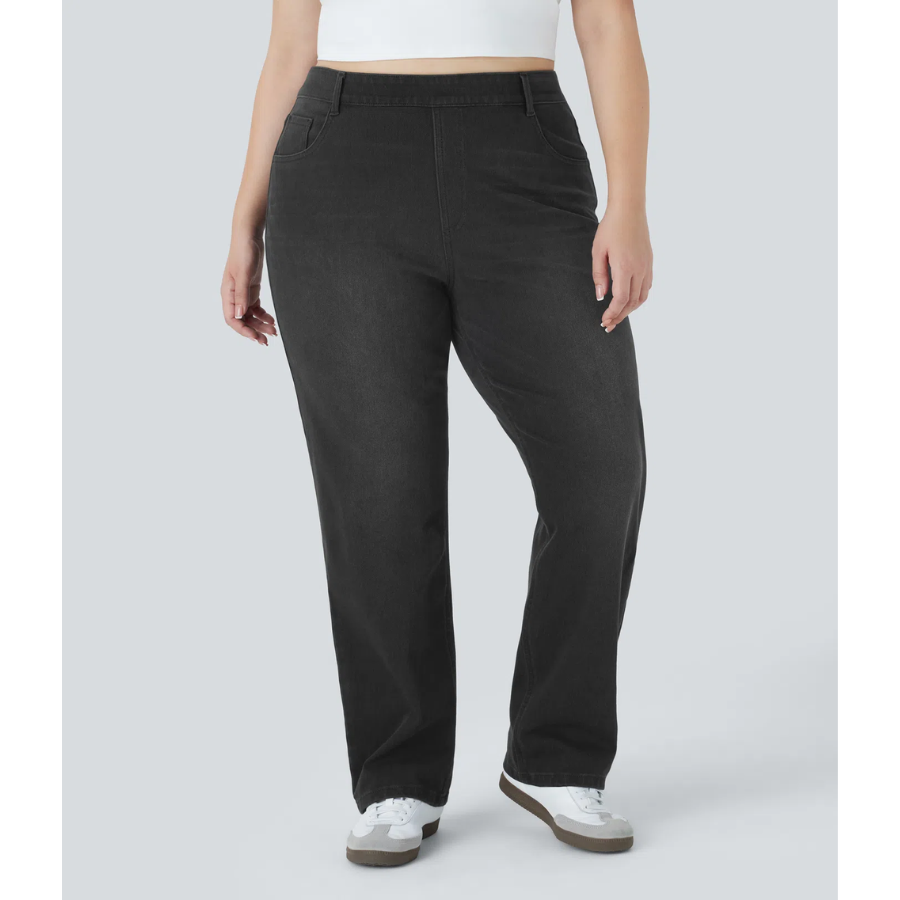 BumFlair - Supportive Waist & 4-Way Stretch Straight-Leg Jeans for Plus-Size Women