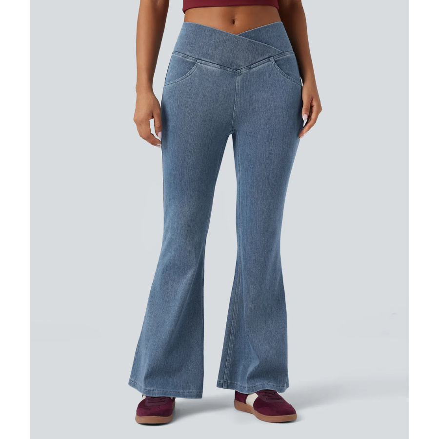 BumFlair - Tummy Control Flare Denim Pants for Women