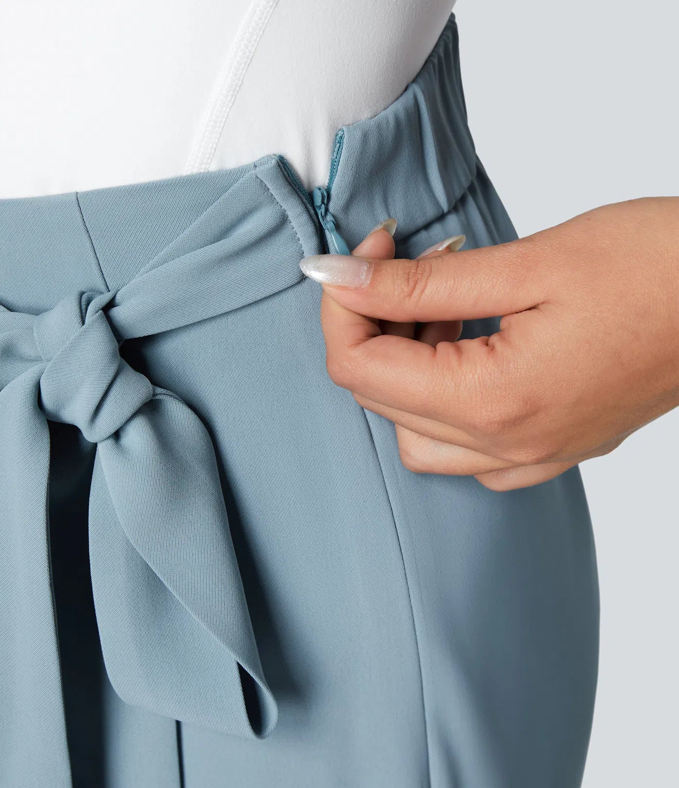 BumFlair - High Waisted Tie Side Wide Leg Work Pants