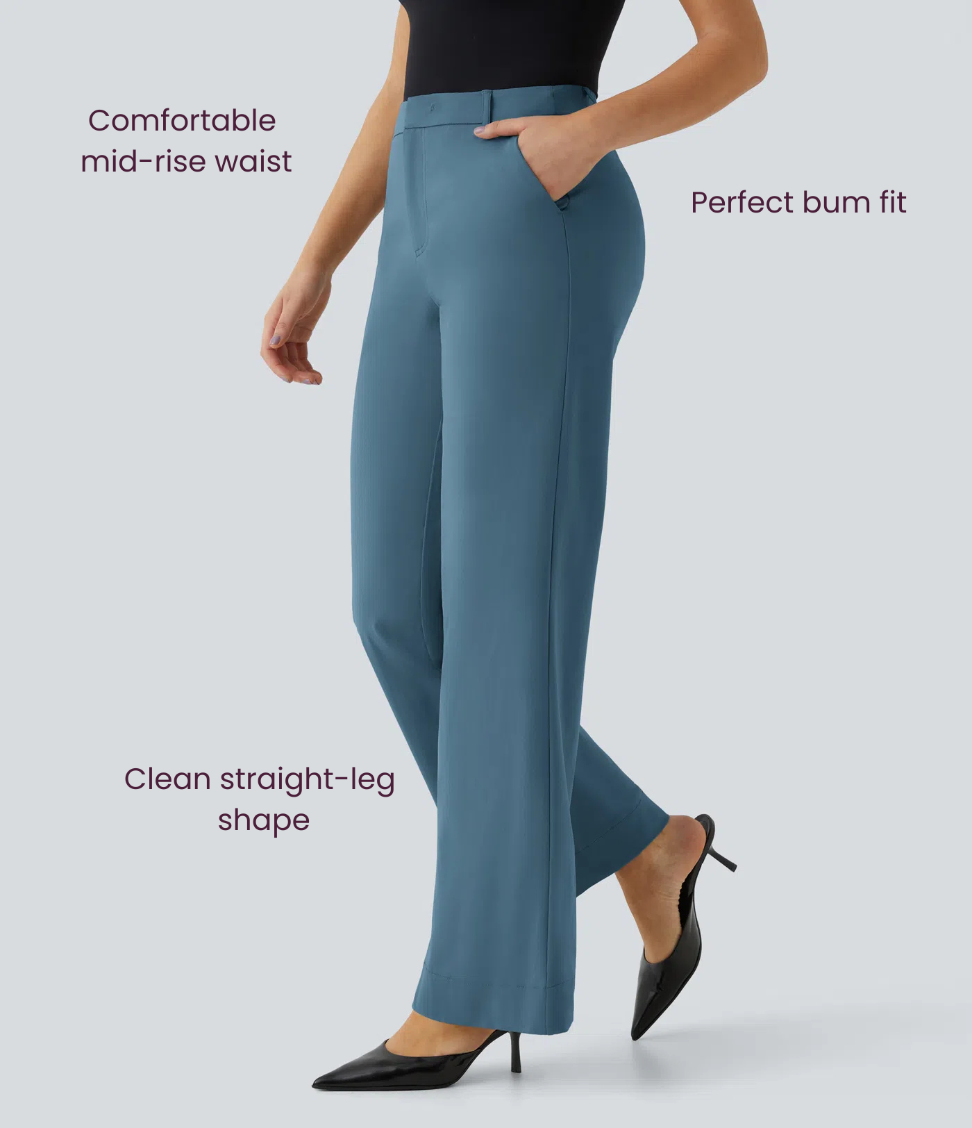 BumFlair – Mid Rise Pocket Straight Leg Work Pants