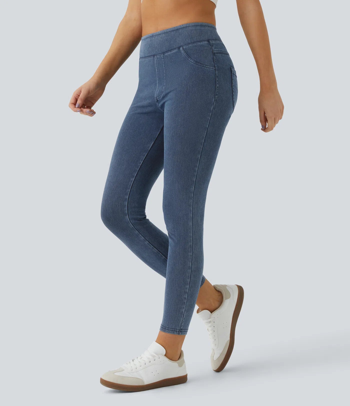 BumFlair - High Waisted Pocket Denim Casual Leggings