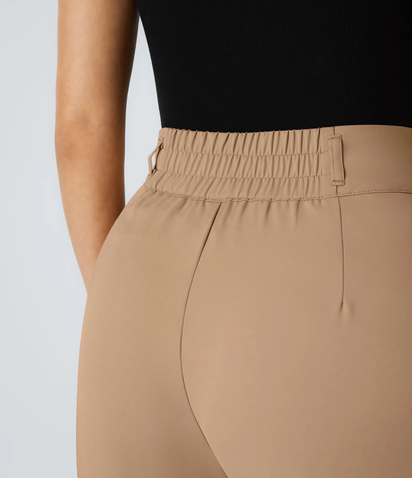 BumFlair – High Waisted Zipper Pocket Shirred Straight Leg Work Pants