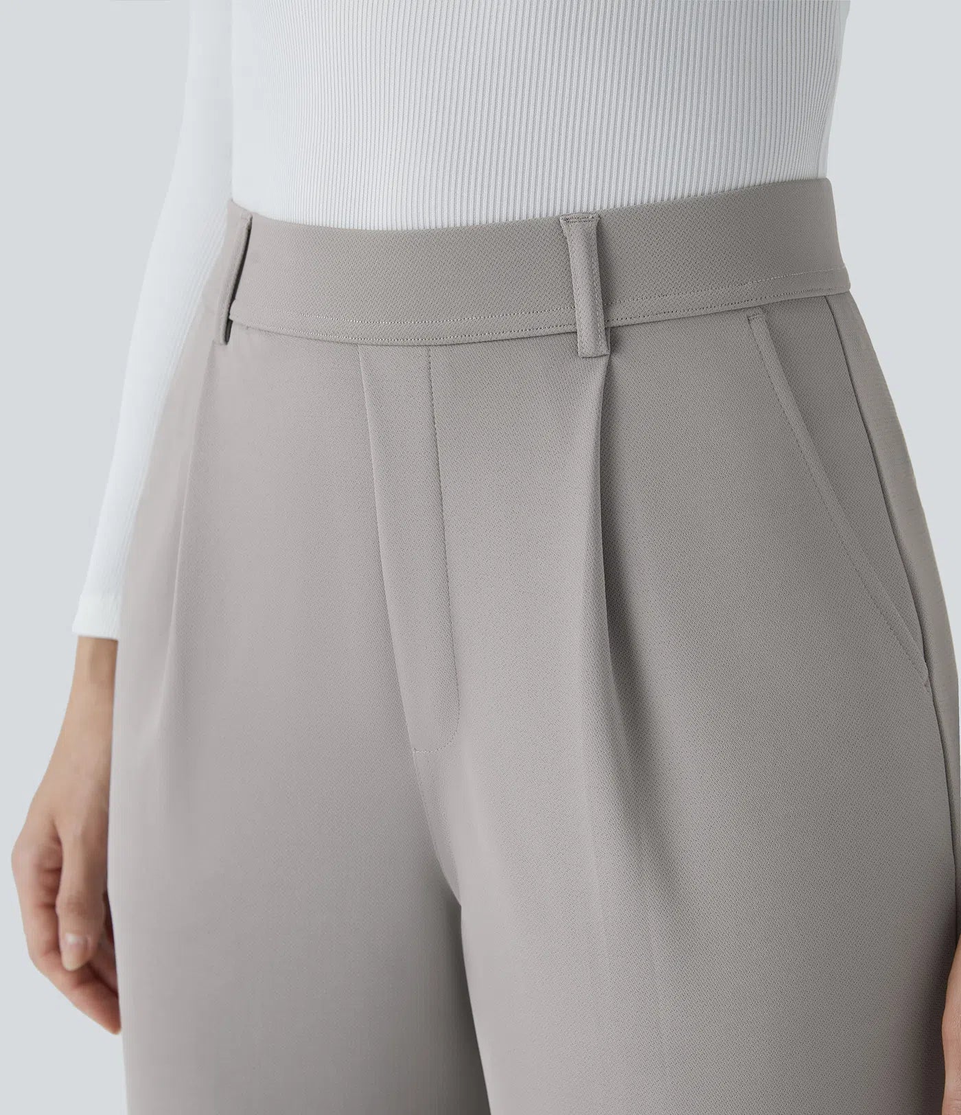 BumFlair – High Waisted Pocket Straight Leg Crepe Work Pants