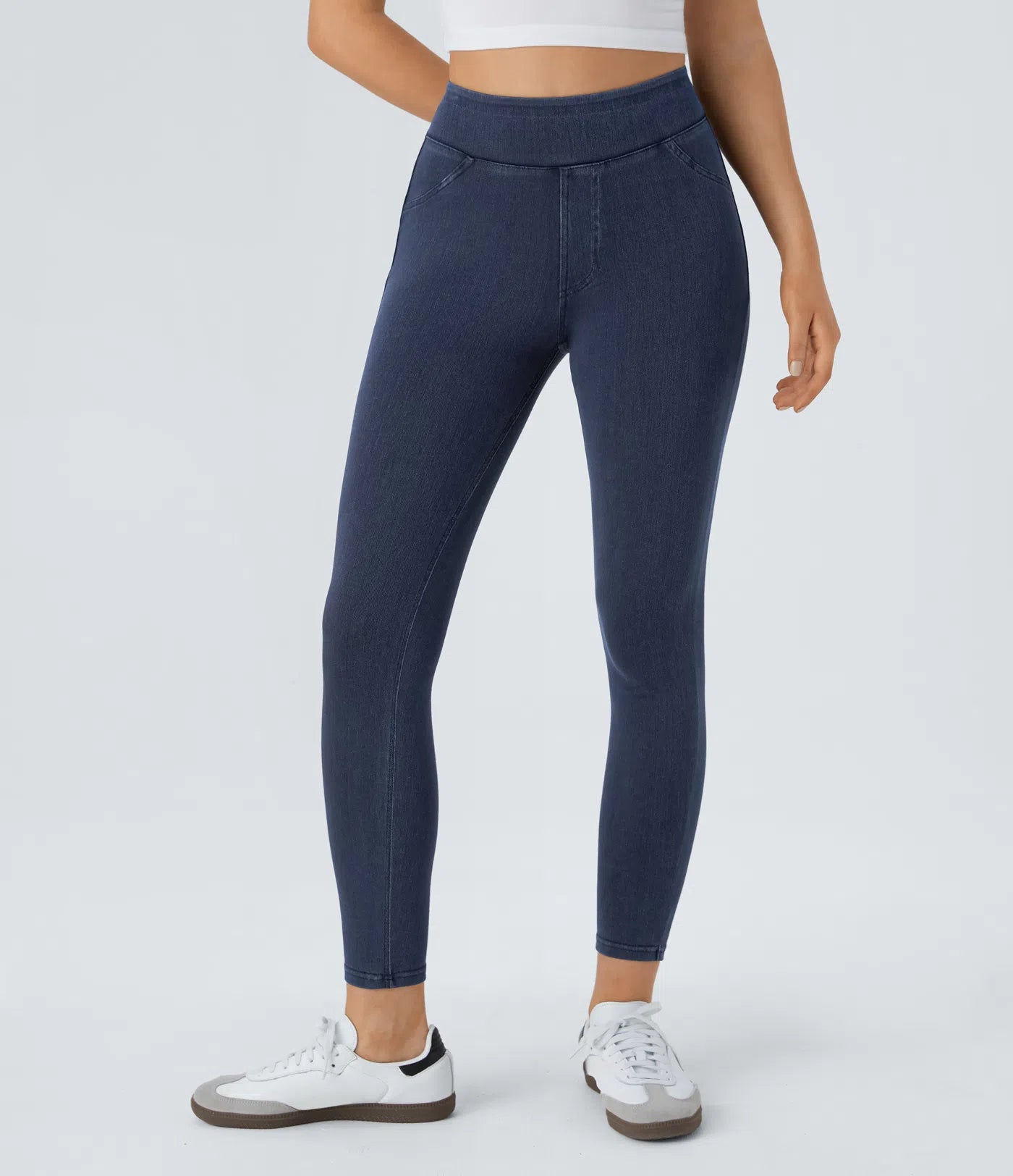 BumFlair - High Waisted Pocket Denim Casual Leggings