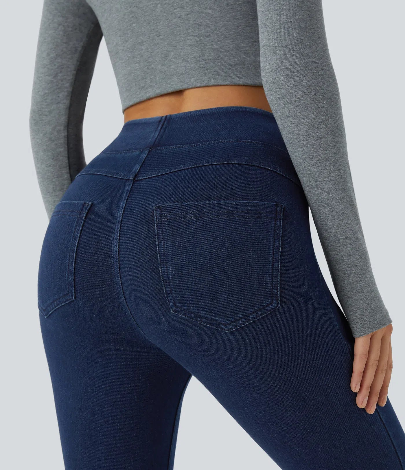 BumFlair - High Waisted Pocket Denim Casual Leggings