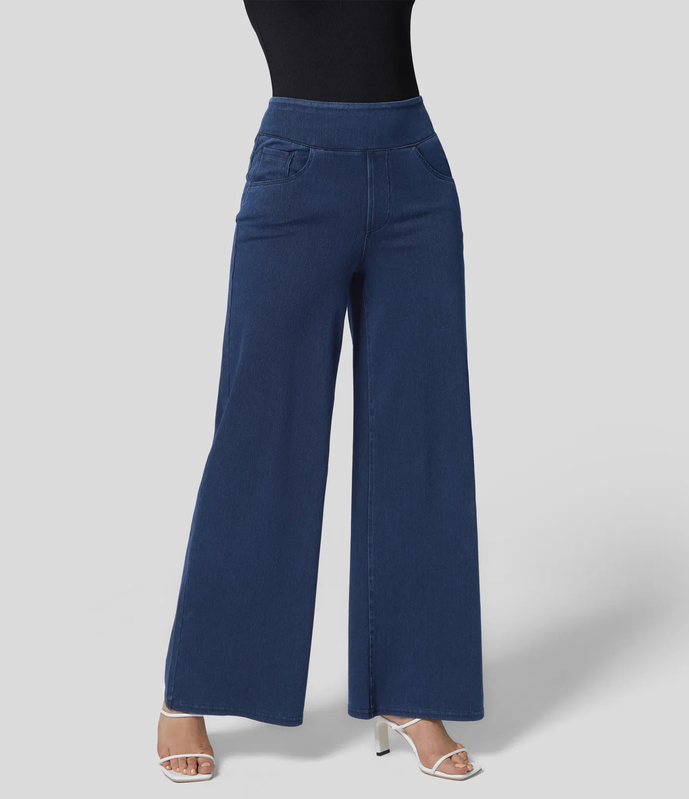 BumFlair – High Waisted Pockets Wide Leg Loose Work Jeans