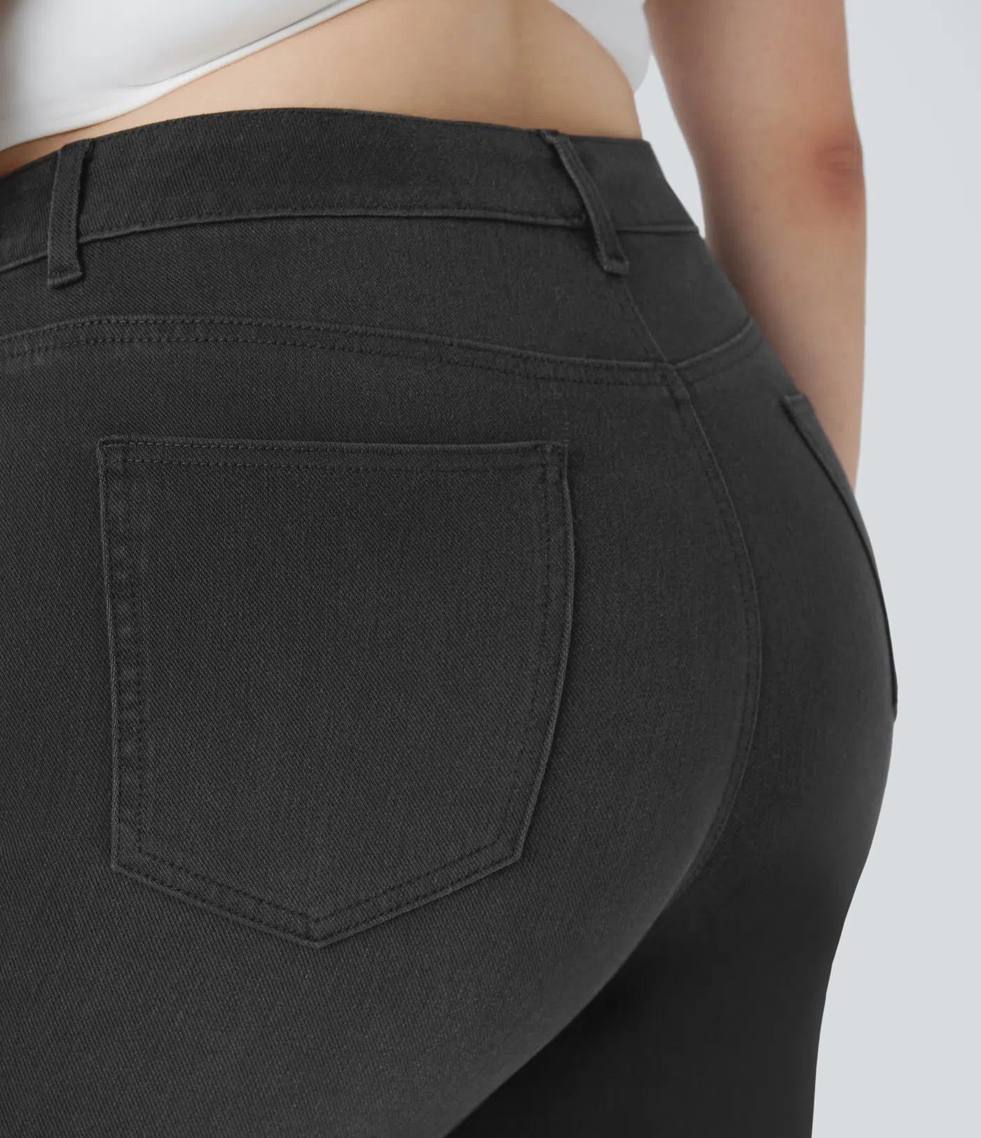 BumFlair - High Waisted Pockets Straight Leg Washed Casual Plus Size Jeans