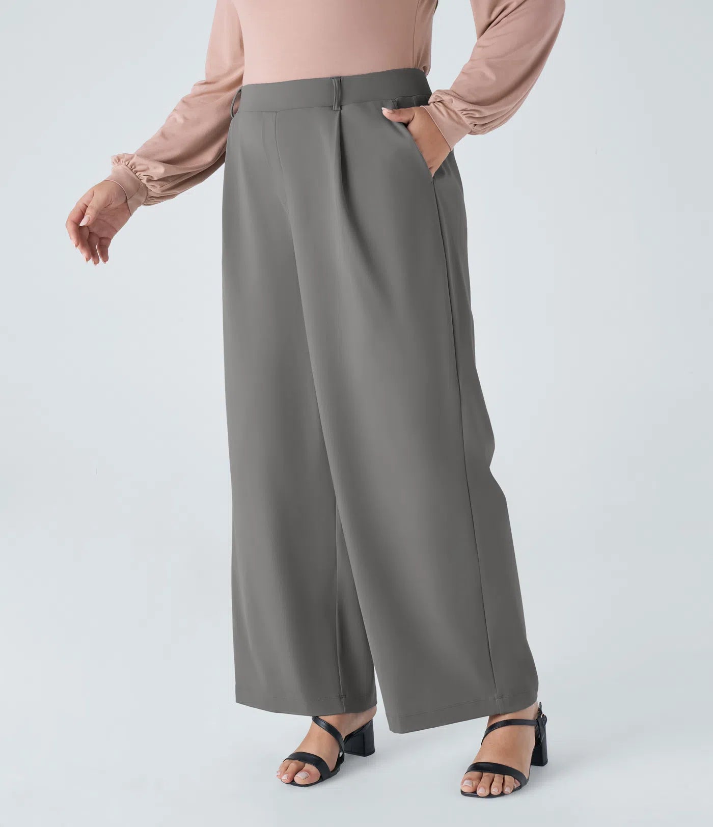 BumFlair - DayStretch High Waisted Pocket Straight Leg Work Plus Size Pants