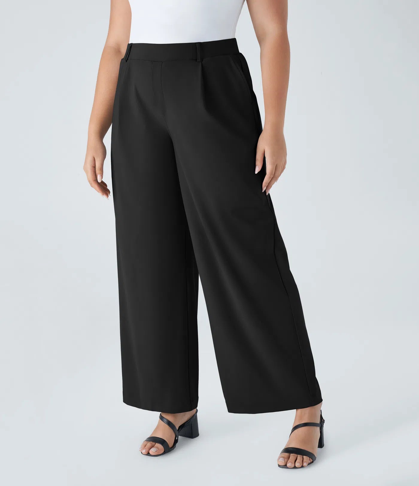 BumFlair - DayStretch High Waisted Pocket Straight Leg Work Plus Size Pants