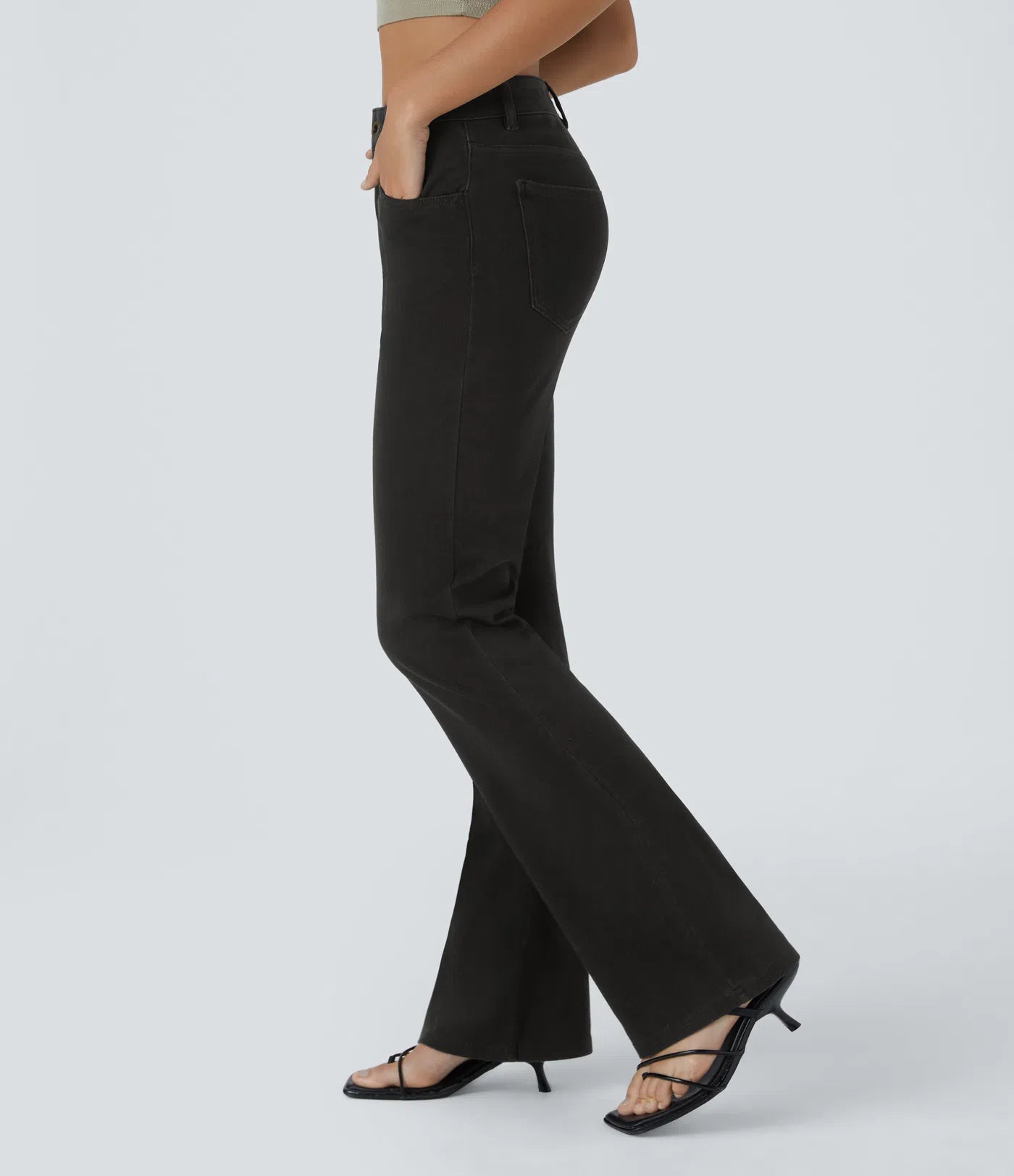 BumFlair - Mid Rise Pockets Casual Bootcut Jeans