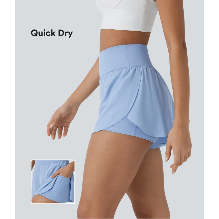 BumFlair – QuickDry 2-in-1 Reflective Running Shorts for Women
