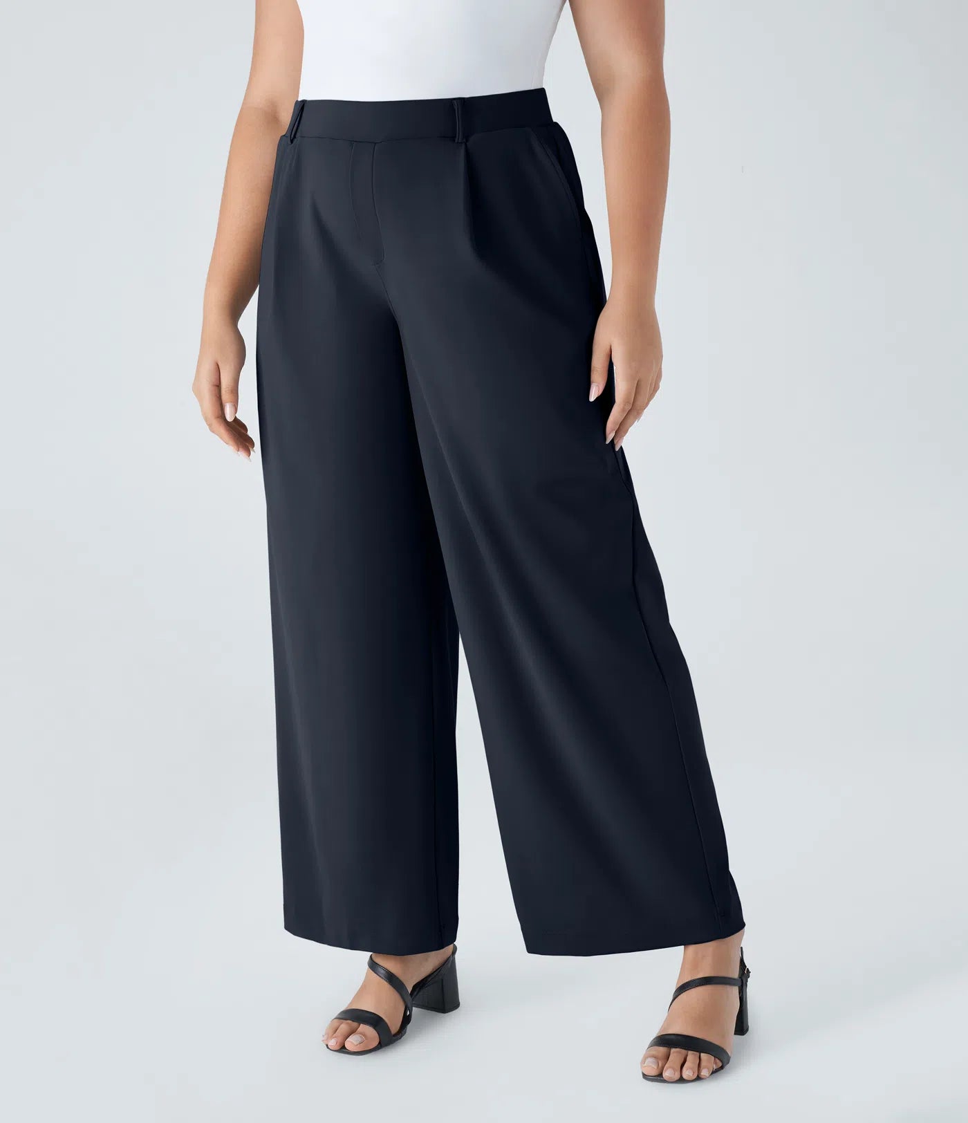 BumFlair - DayStretch High Waisted Pocket Straight Leg Work Plus Size Pants