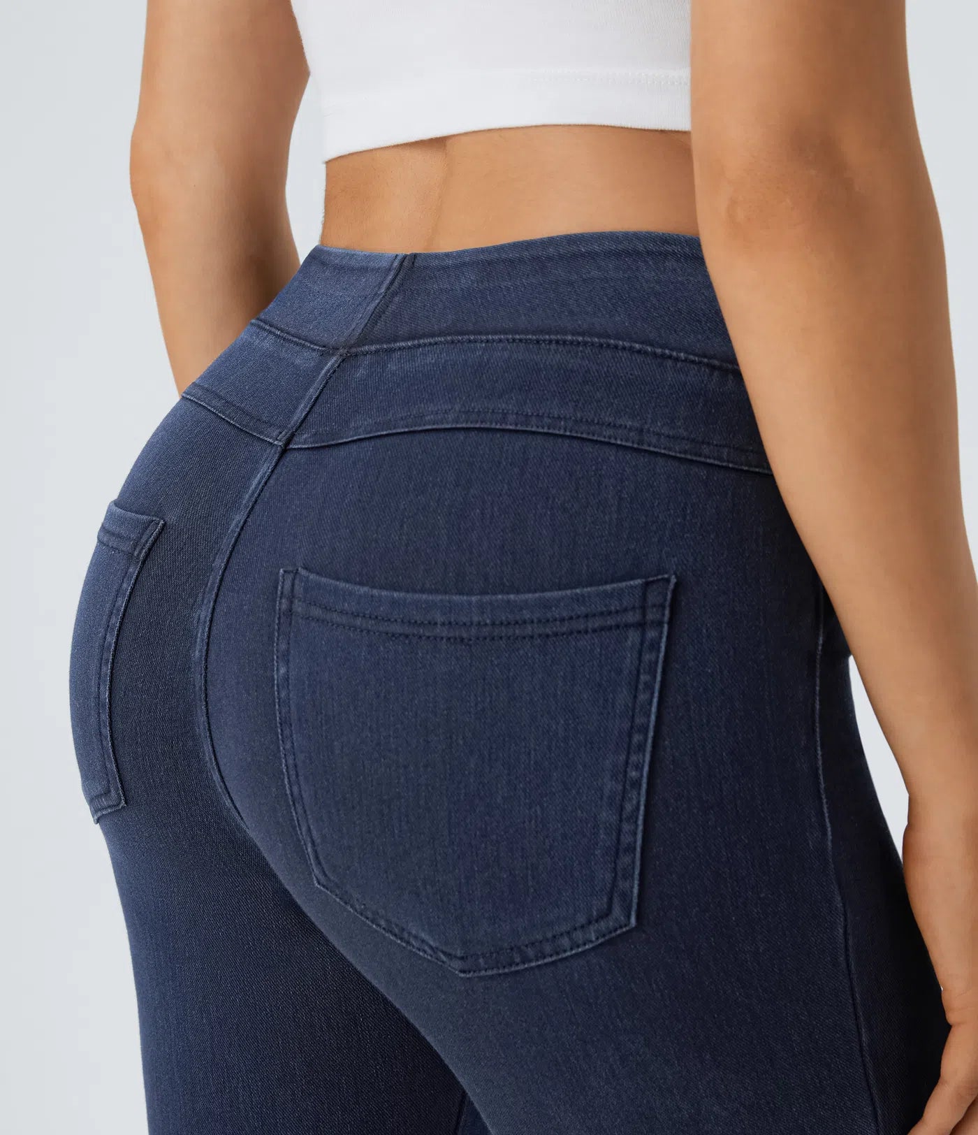 BumFlair - High Waisted Pocket Denim Casual Leggings