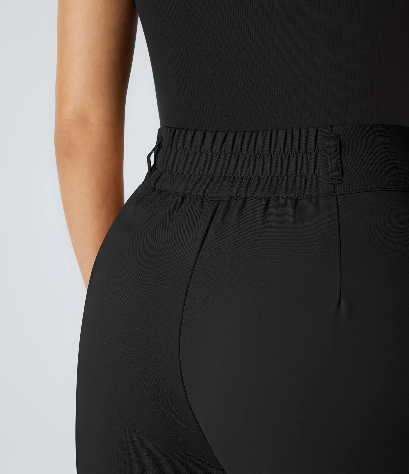 BumFlair – High Waisted Zipper Pocket Shirred Straight Leg Work Pants