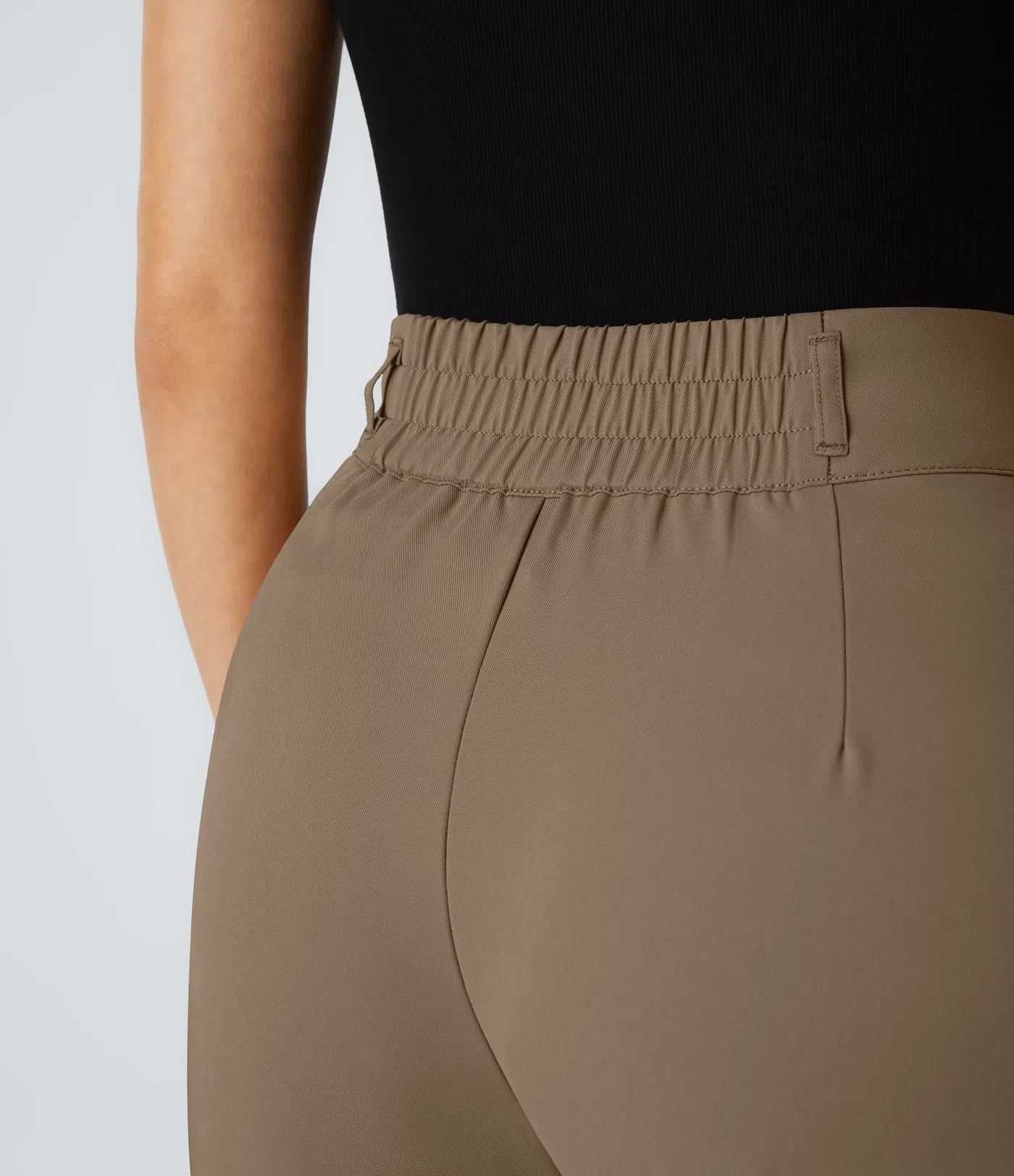 BumFlair – High Waisted Zipper Pocket Shirred Straight Leg Work Pants