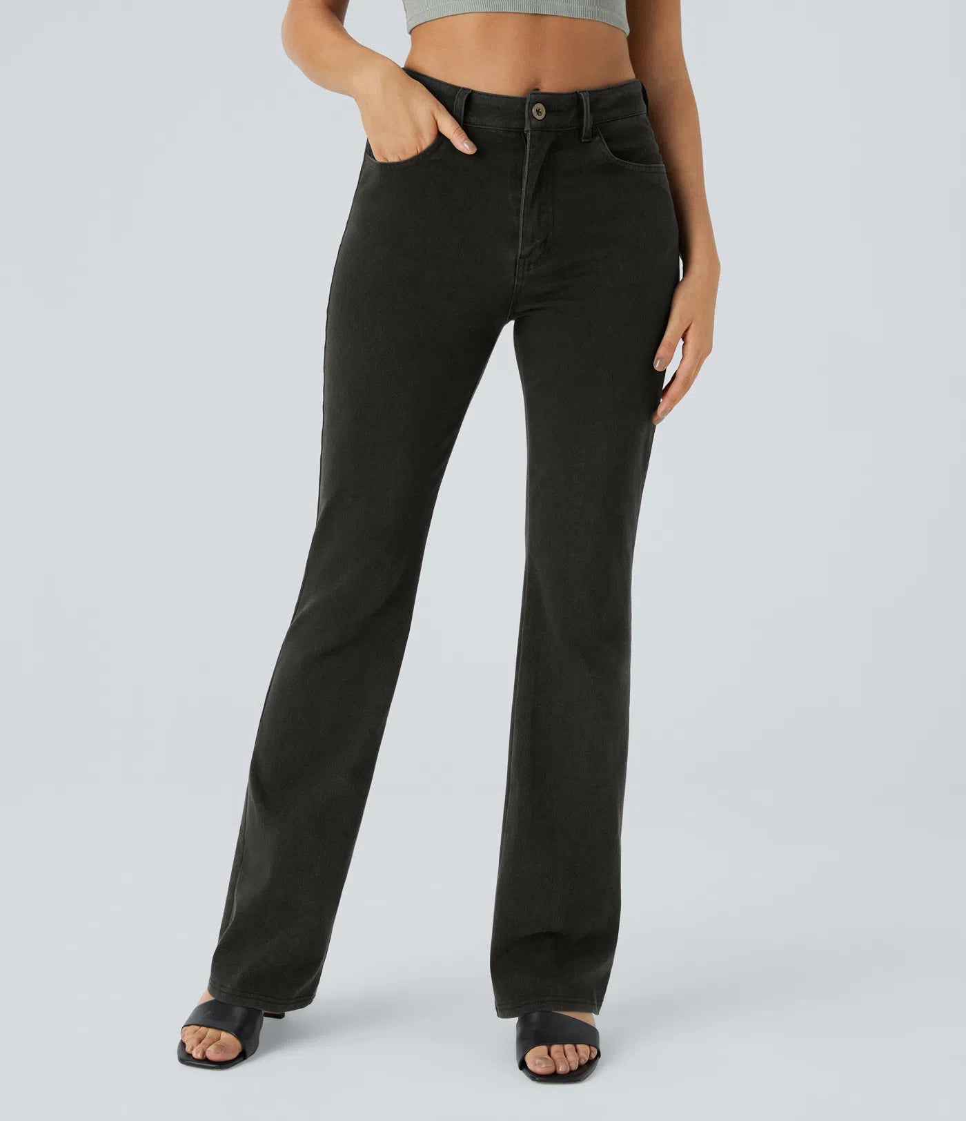 BumFlair - Mid Rise Pockets Casual Bootcut Jeans