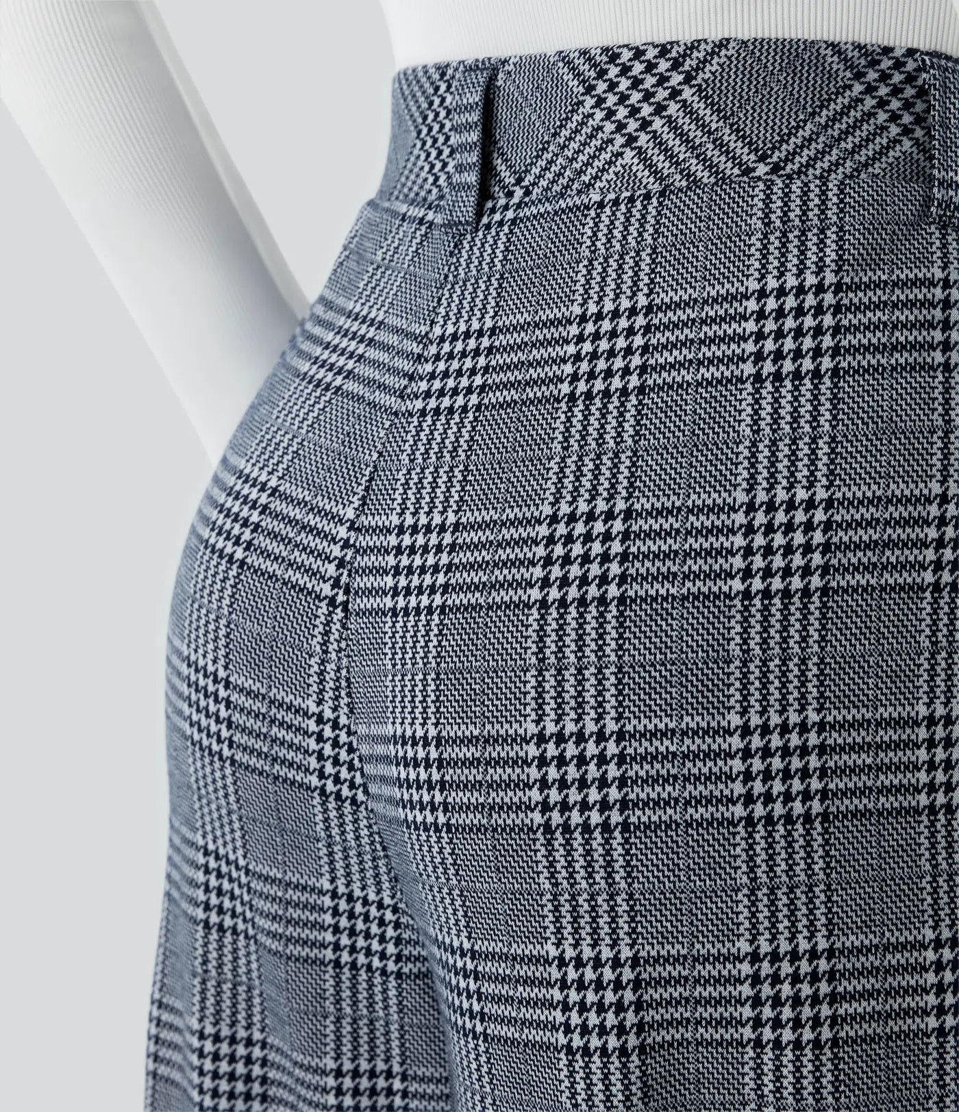 BumFlair - High Waisted Pocket Wide Leg Houndstooth Plaid Casual Pants