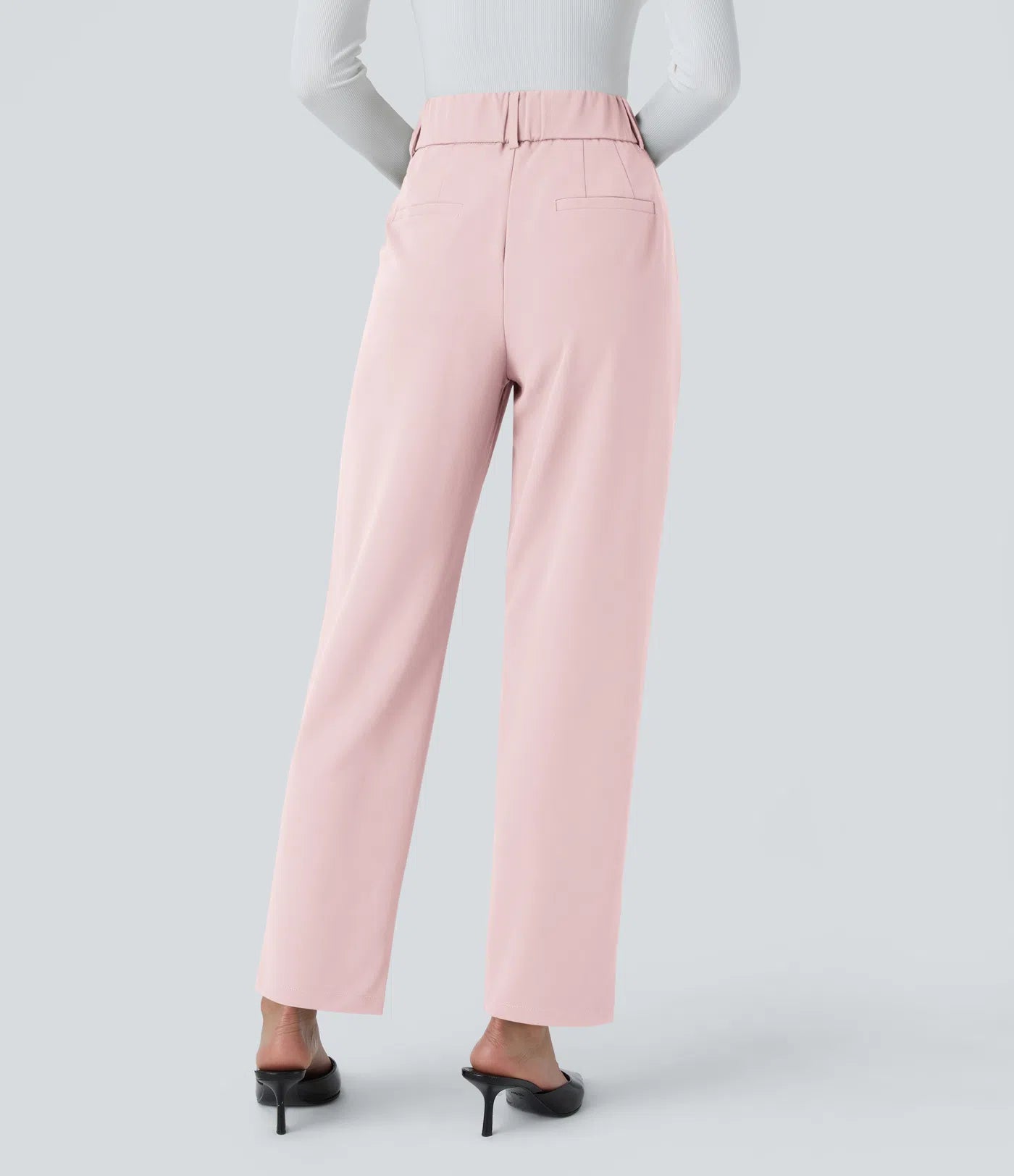 BumFlair - High Waisted Pocket Solid Work Tapered Pants