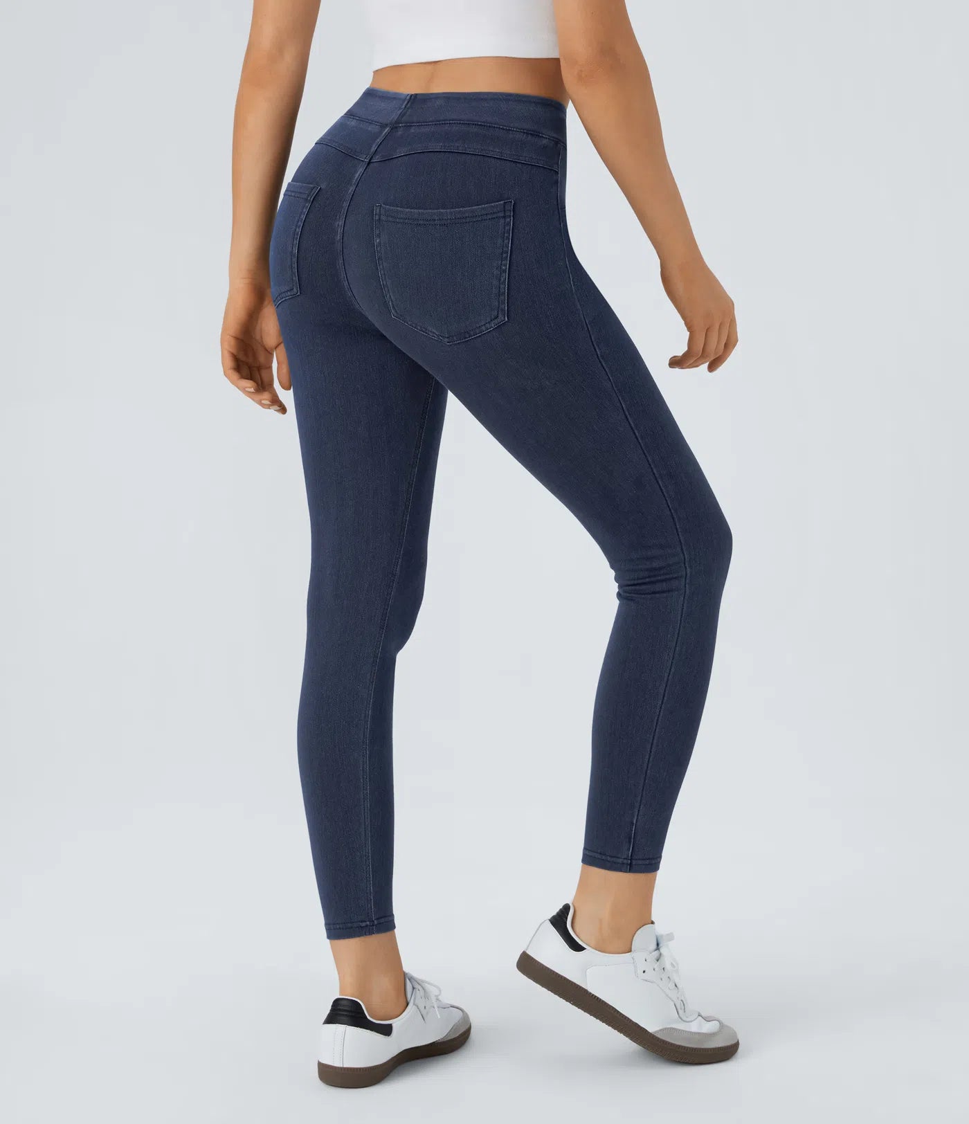 BumFlair - High Waisted Pocket Denim Casual Leggings