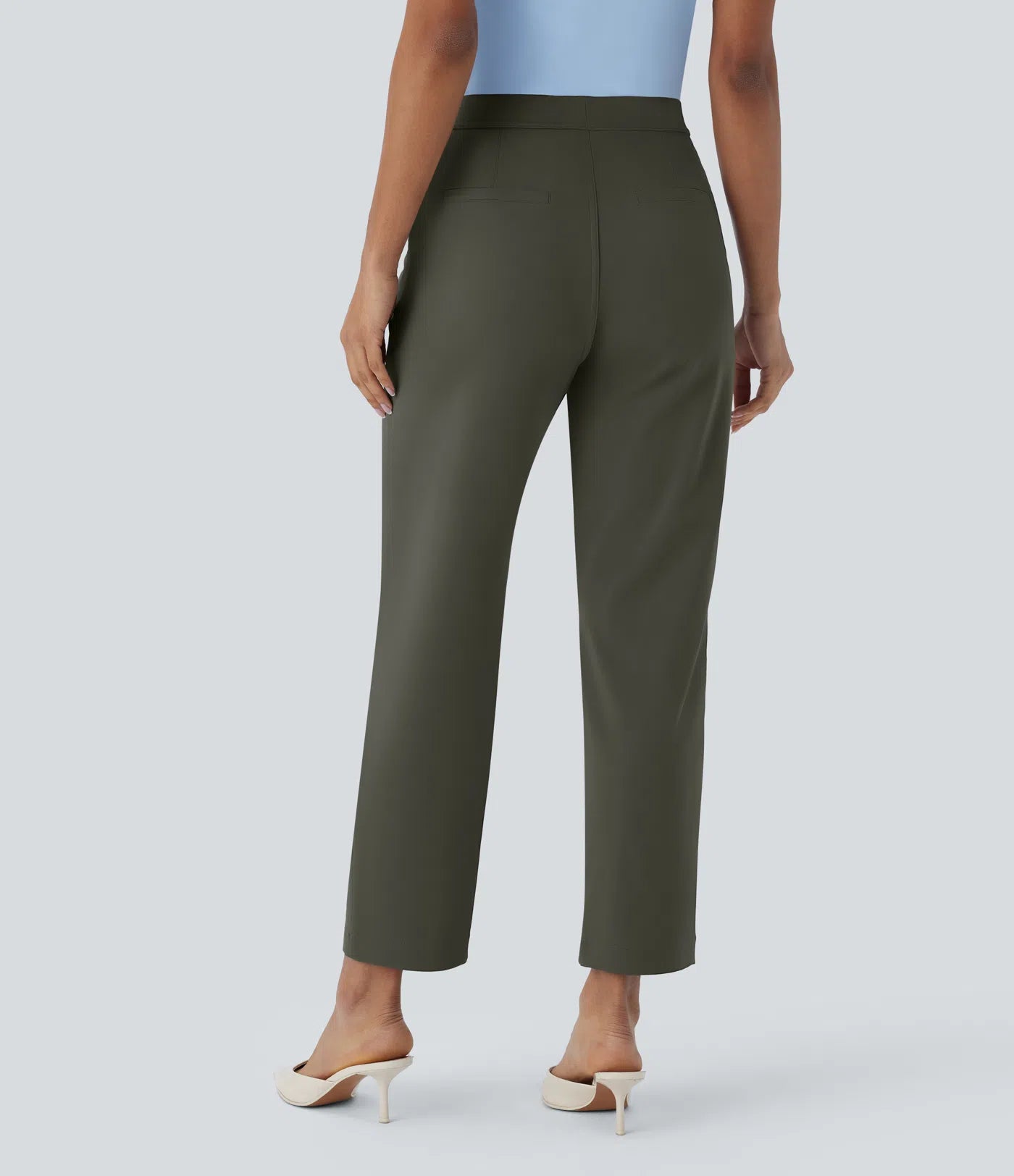 BumFlair - DayStretch High Waisted Pocket Ankle Length Tapered Work Pants
