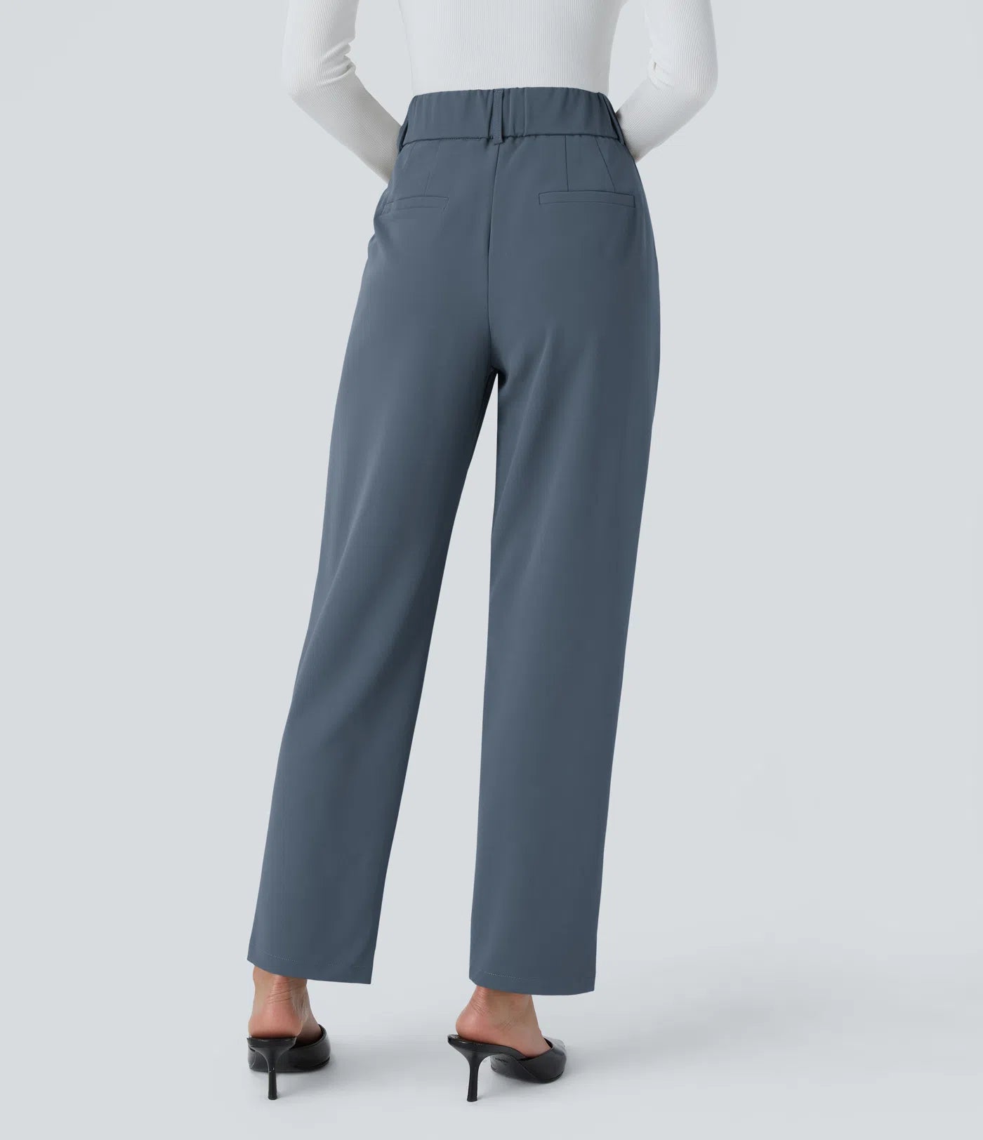BumFlair - High Waisted Pocket Solid Work Tapered Pants